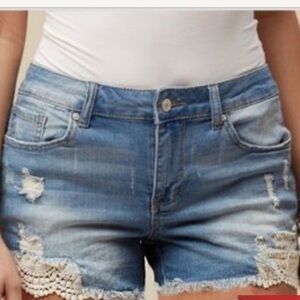 Alter’d State Denim Shorts Destructed Crochet 25